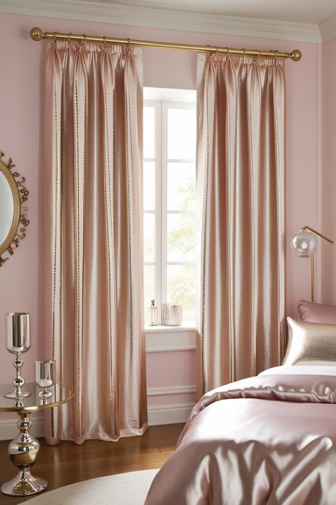 Metallic-thread curtains