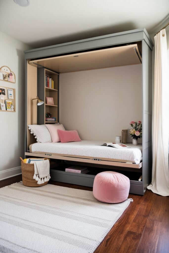 Murphy bed reading nook