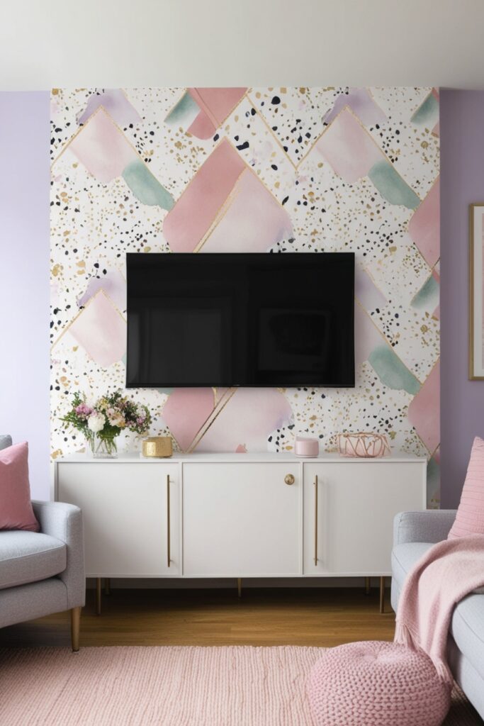 Removable Wallpaper Behind the TV