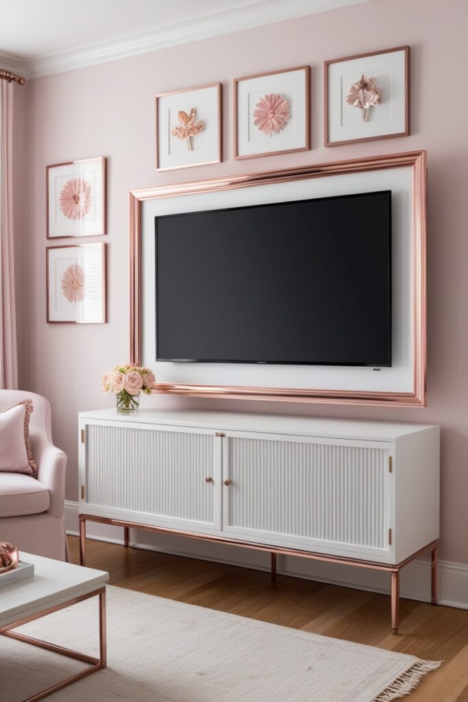 White or Rose Gold TV Frame