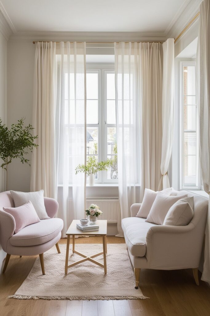 curtains in sheer or linen fabric