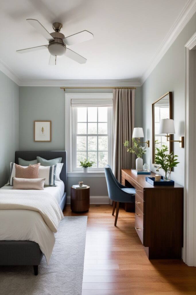 furniture arrangement in small bedroom