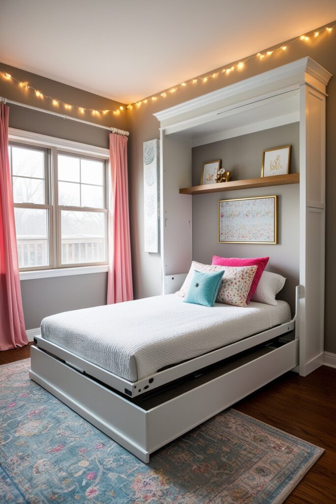 horizontal Murphy bed for low ceilings