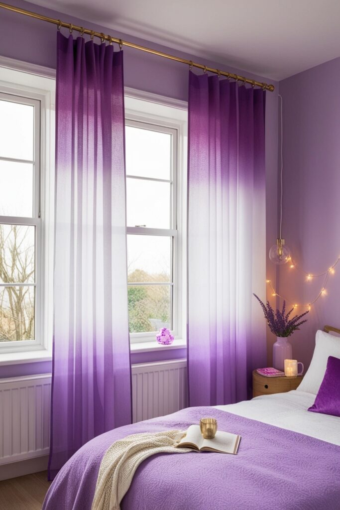 ombre purple curtains
