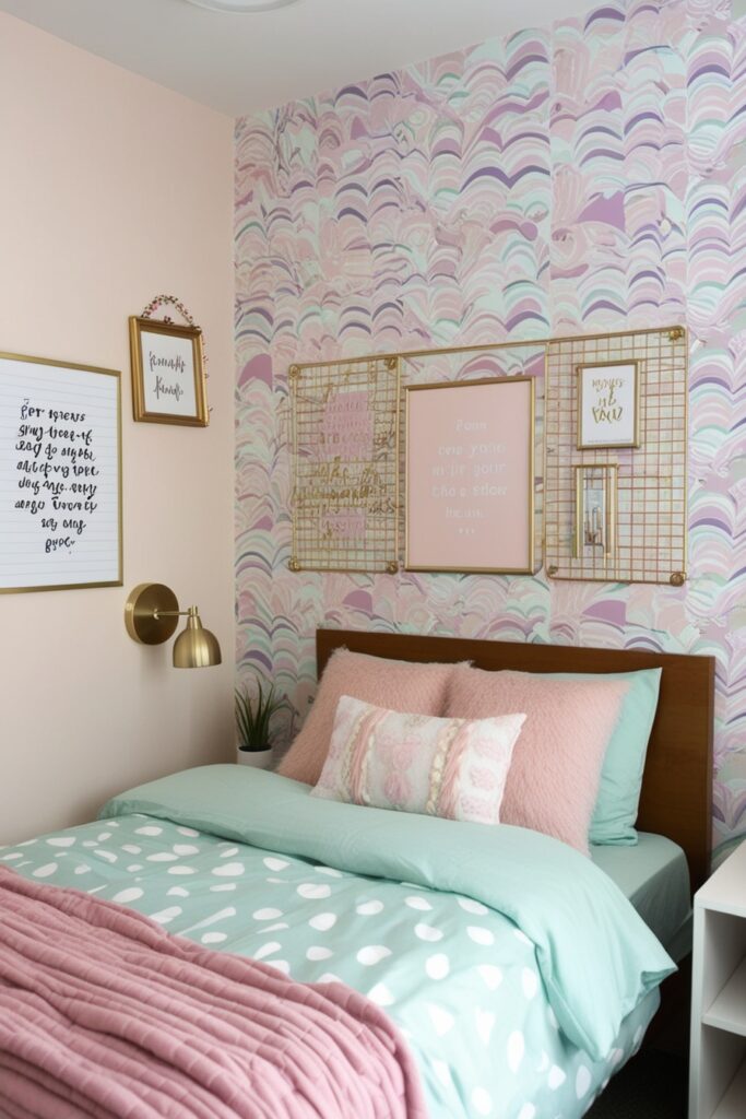 peel-and-stick wallpaper in soft patterns