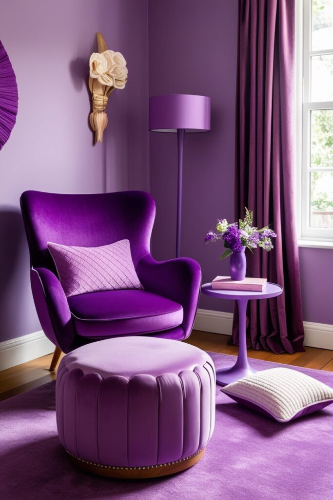purple statement chair or ottoman