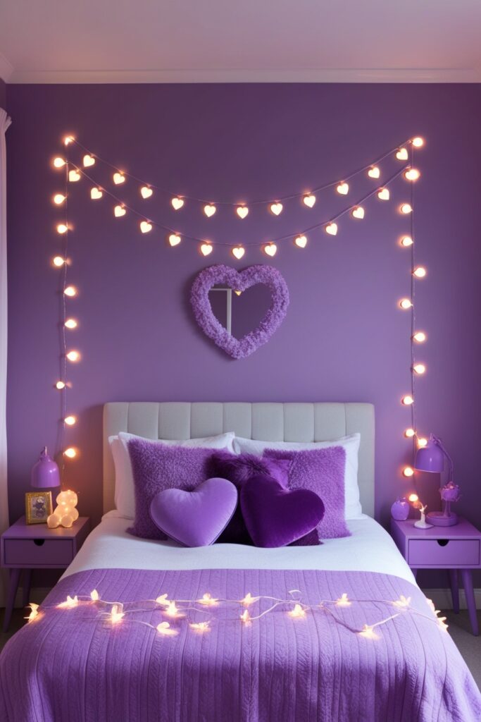 purple-toned fairy lights
