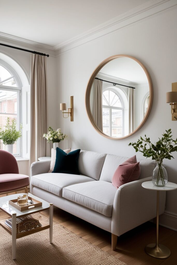 round or arched mirror