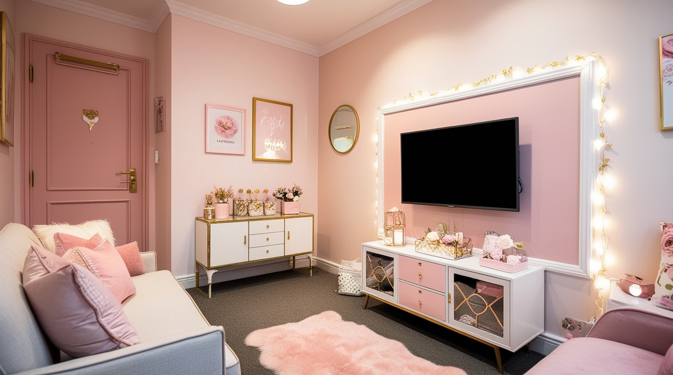 small living room with tv