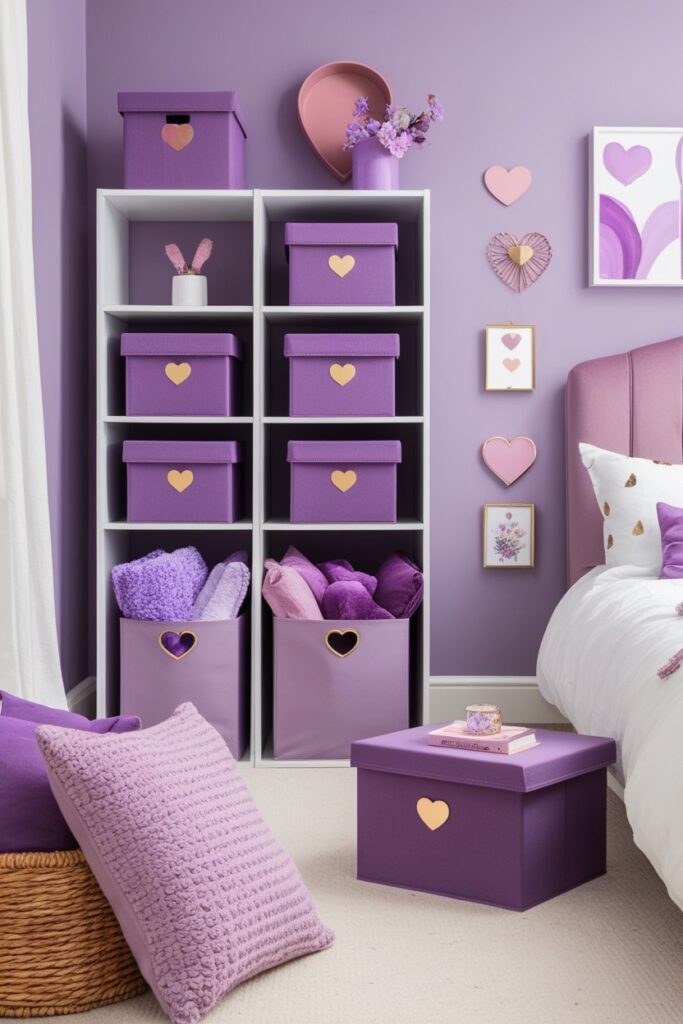 violet or mauve storage bins