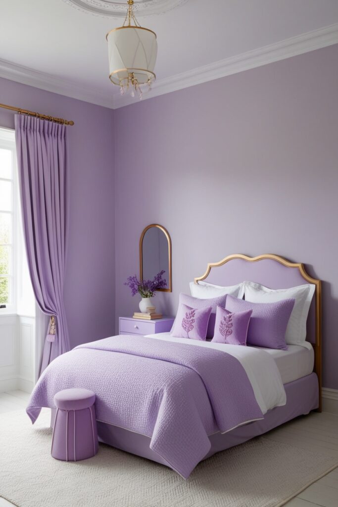 walls in a soft lavender shade