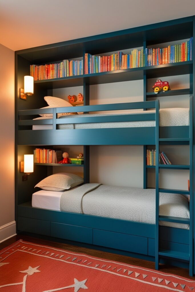 Bunk Beds with Bookshelves