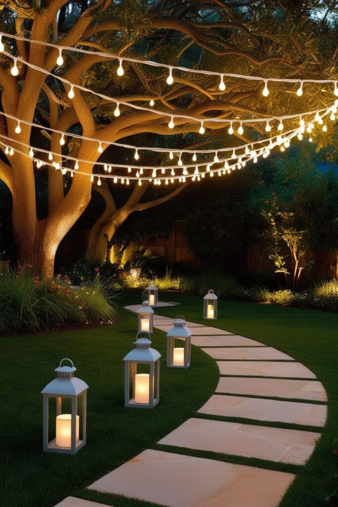 String lights, lanterns, or solar stakes
