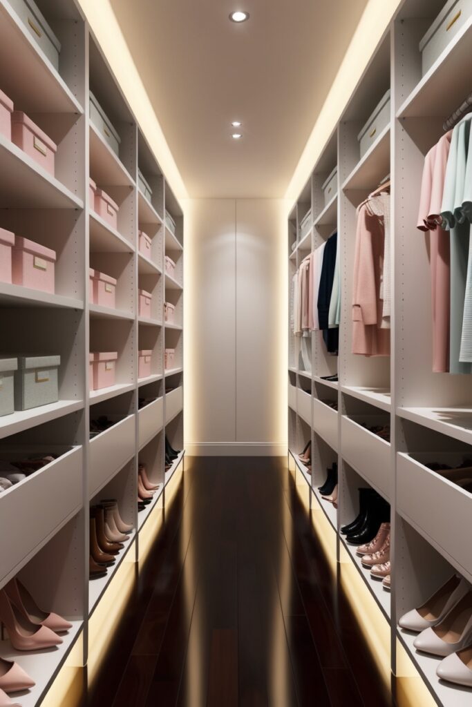 closet with slim BILLY bookcases