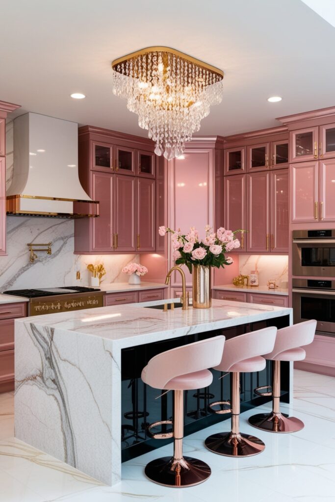 contemporary kitchen with high-gloss cabinets