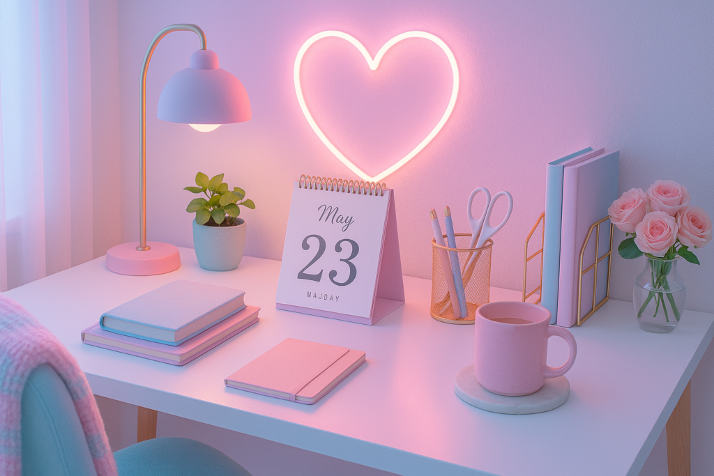 decorated desk