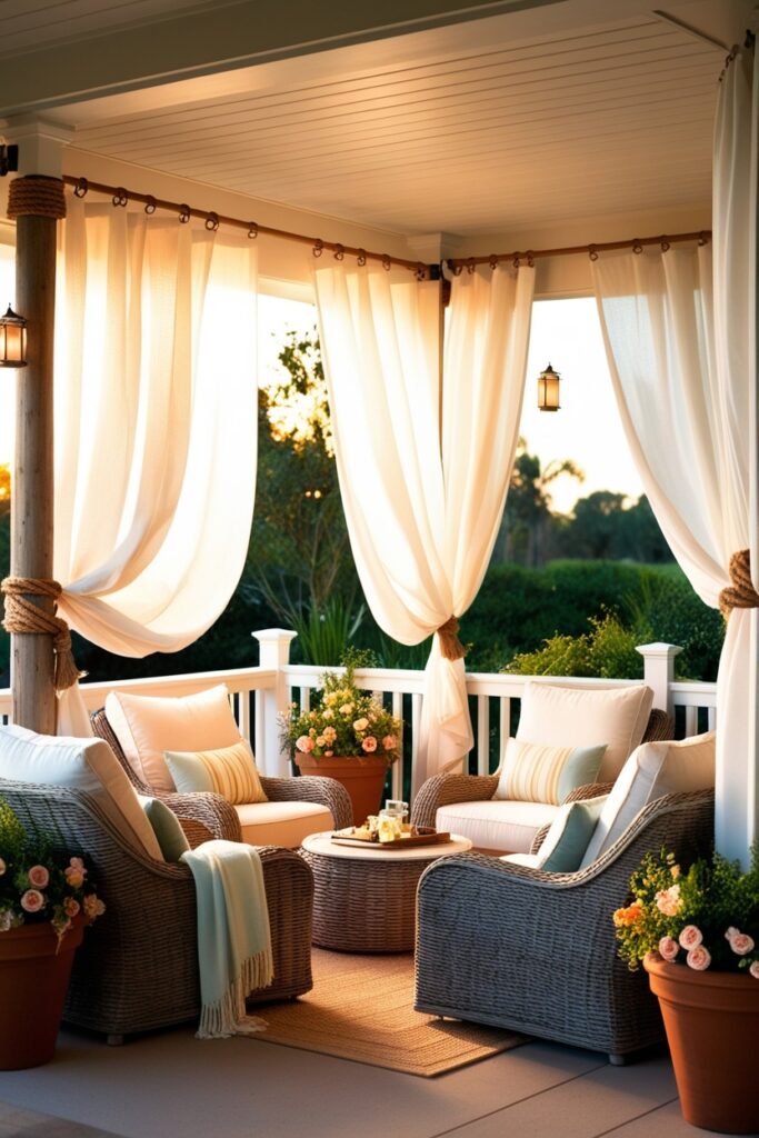 fade-resistant fabric, and curtain rods or wire cables