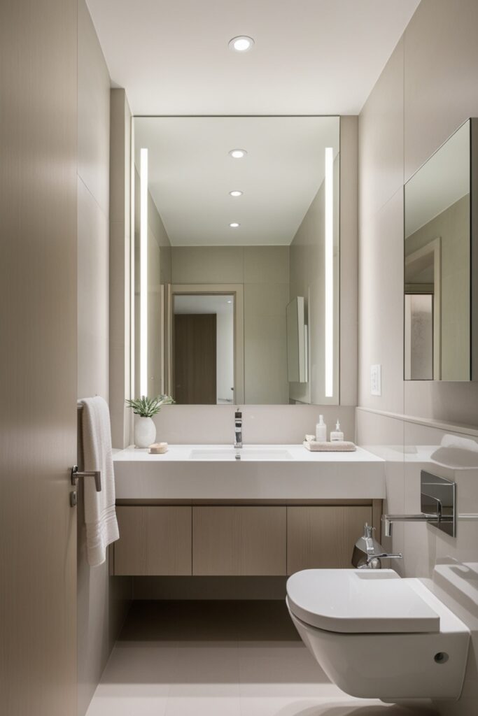 large frameless mirror