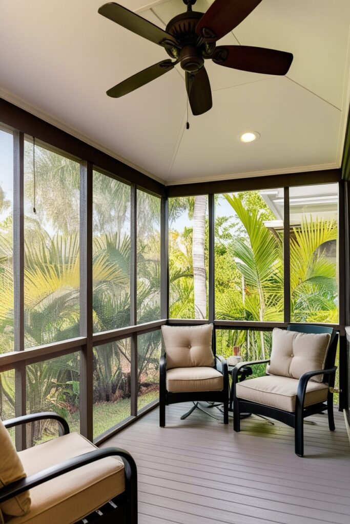 screened-in back porch