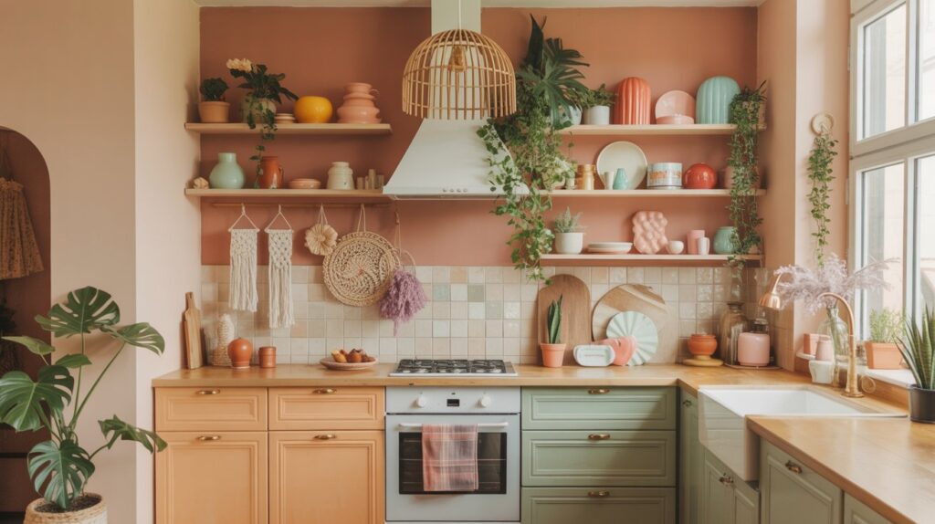 boho decorated kitchen