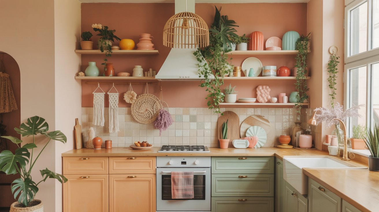 boho decorated kitchen