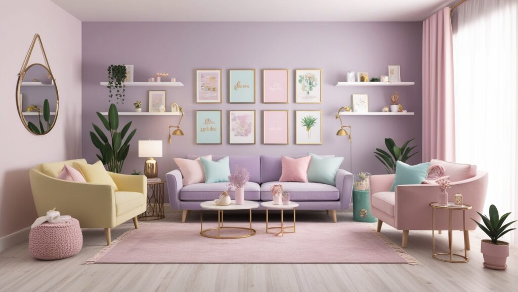 living room decorated wall