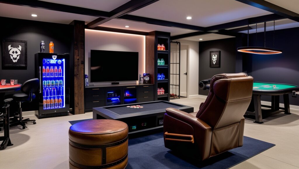 cool masculine man cave