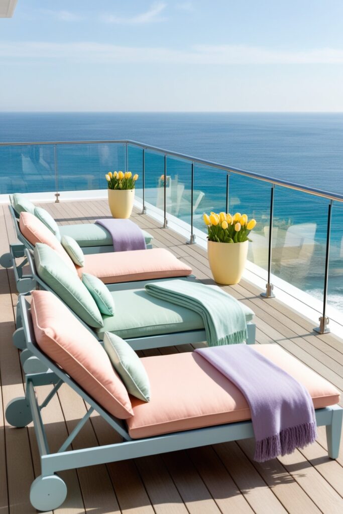 panoramic deck with frameless glass railings overlooking the ocean
