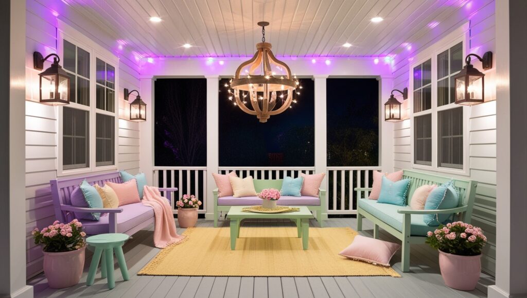 beautiful lighting in porch