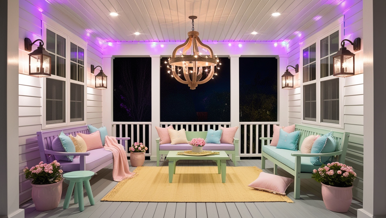 beautiful lighting in porch