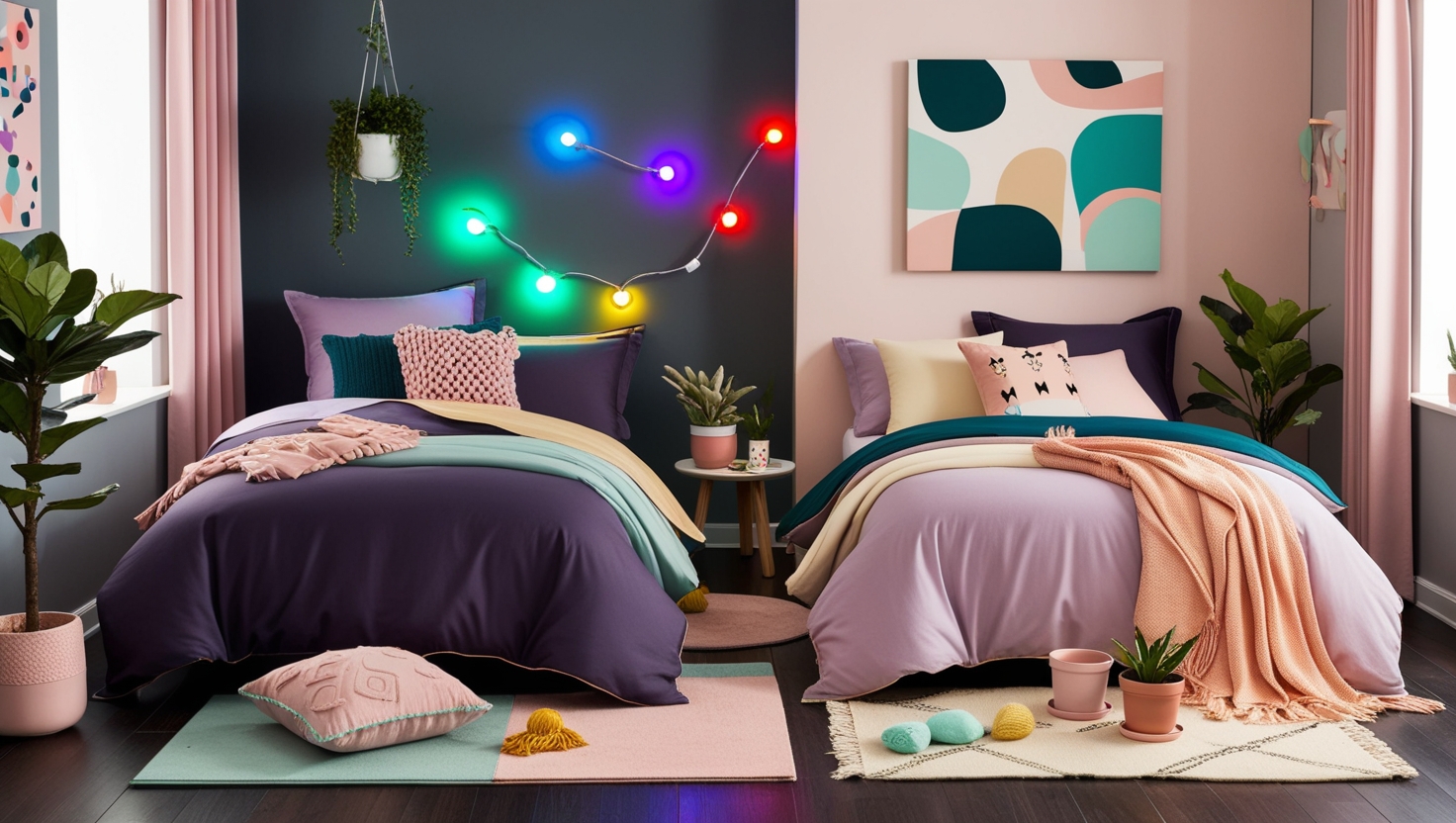 playful shared bedroom